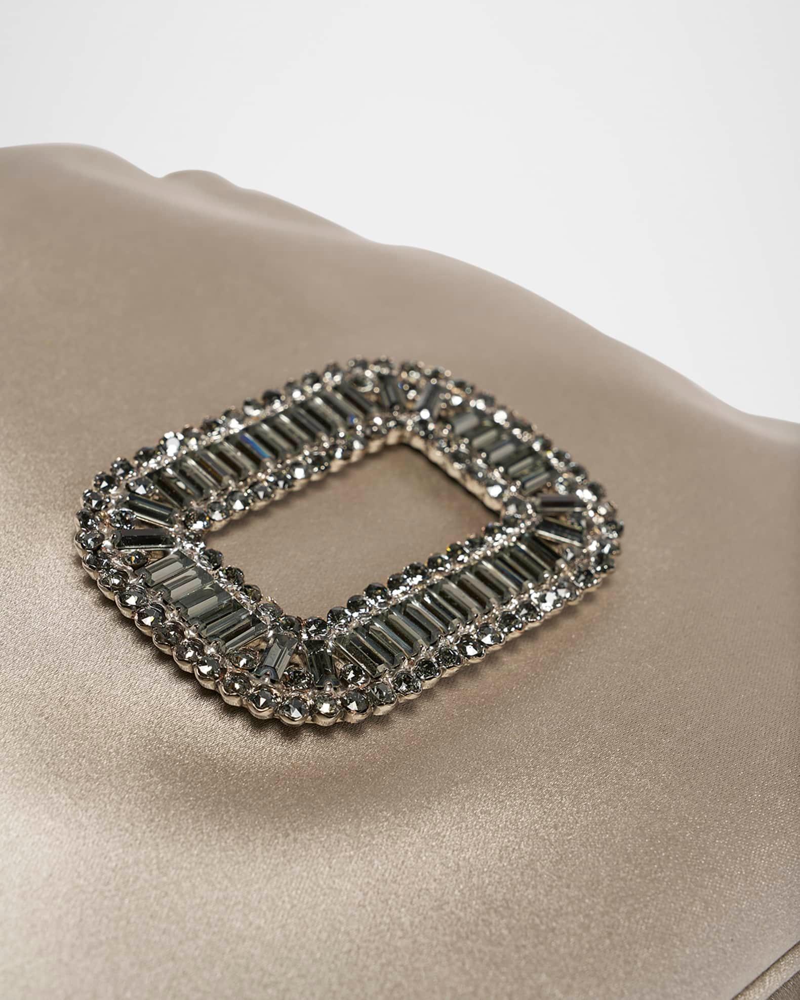 Mini Crystal Buckle Satin Pouch Bag Product Image