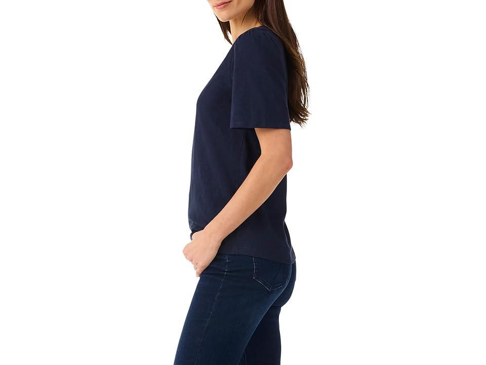 Womens Split-Neck Cotton T-Shirt Product Image
