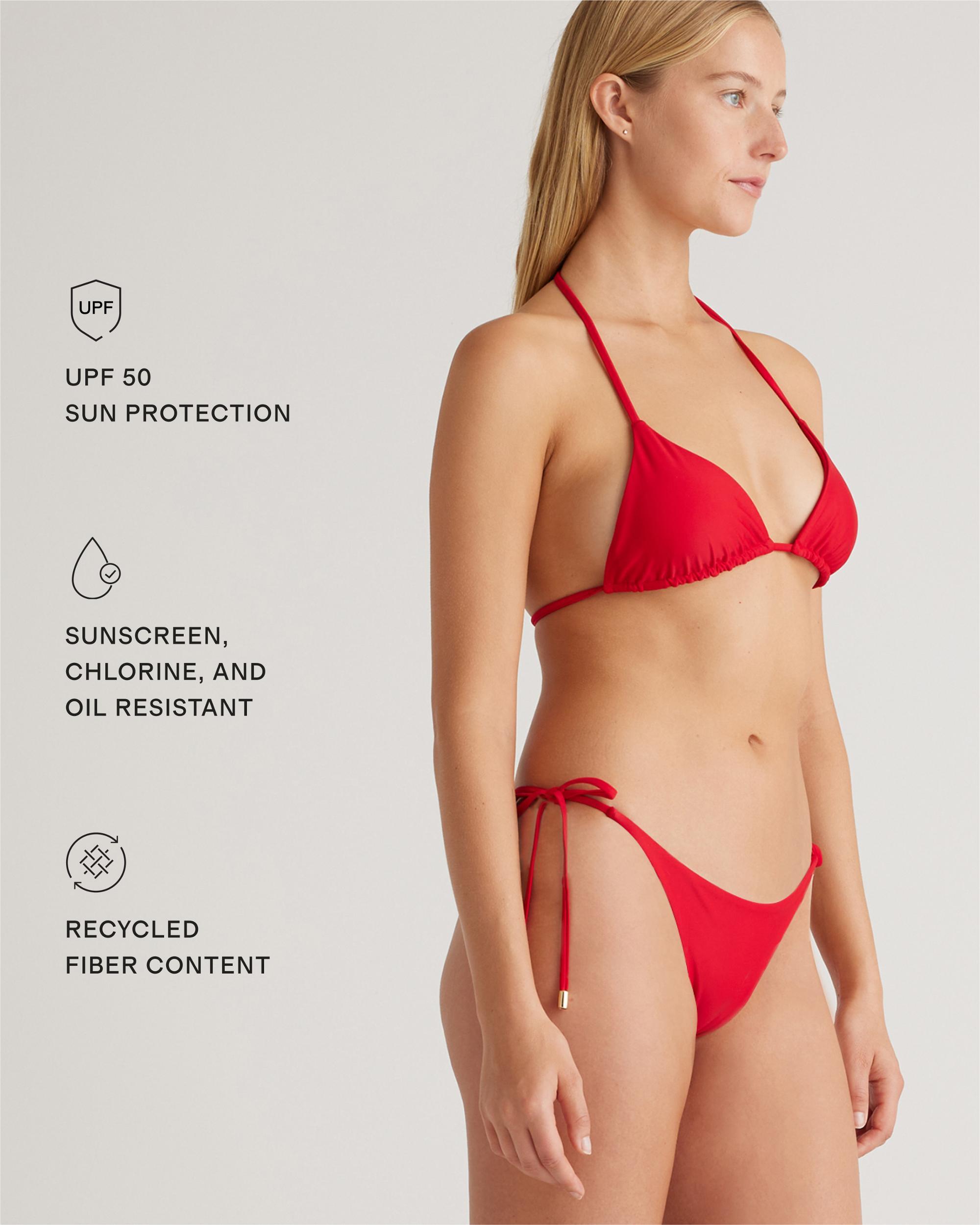Quince | Women's Italian Triangle Bikini Top 78% Recycled Polyamide, 22% Spandex Product Image