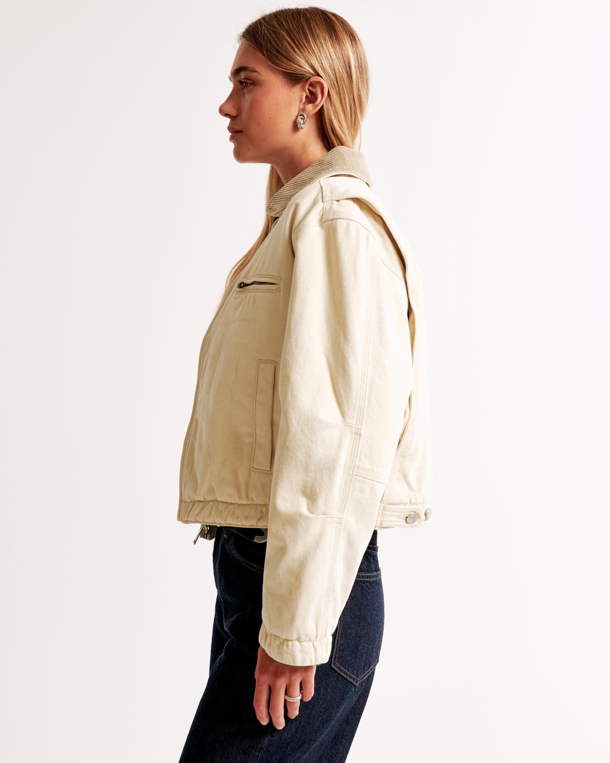 Cropped Twill Workwear Jacket Product Image