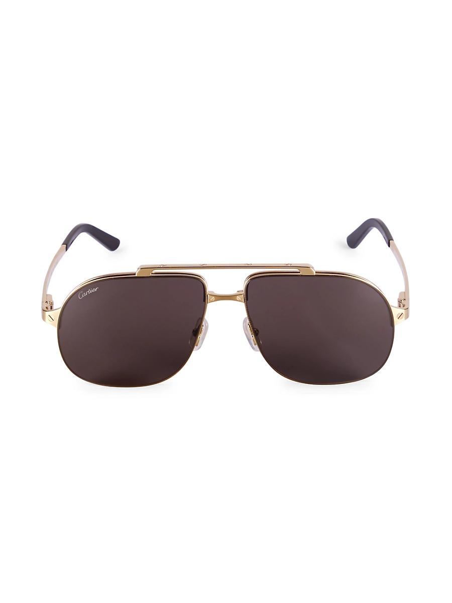 Mens Metal Double-Bridge Aviator Sunglasses Product Image