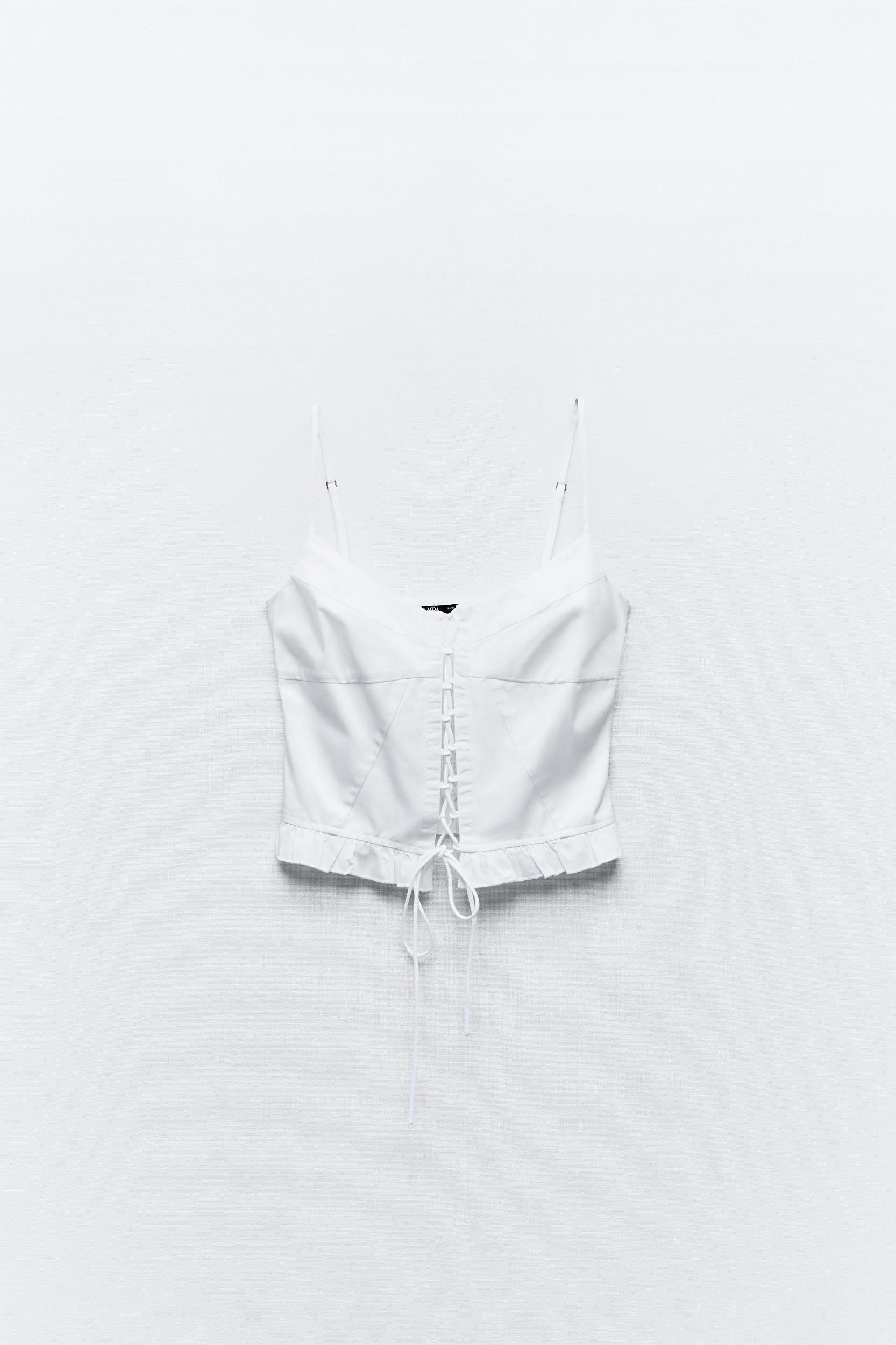 GABARDINE TOP WITH CROSSED TIES Product Image