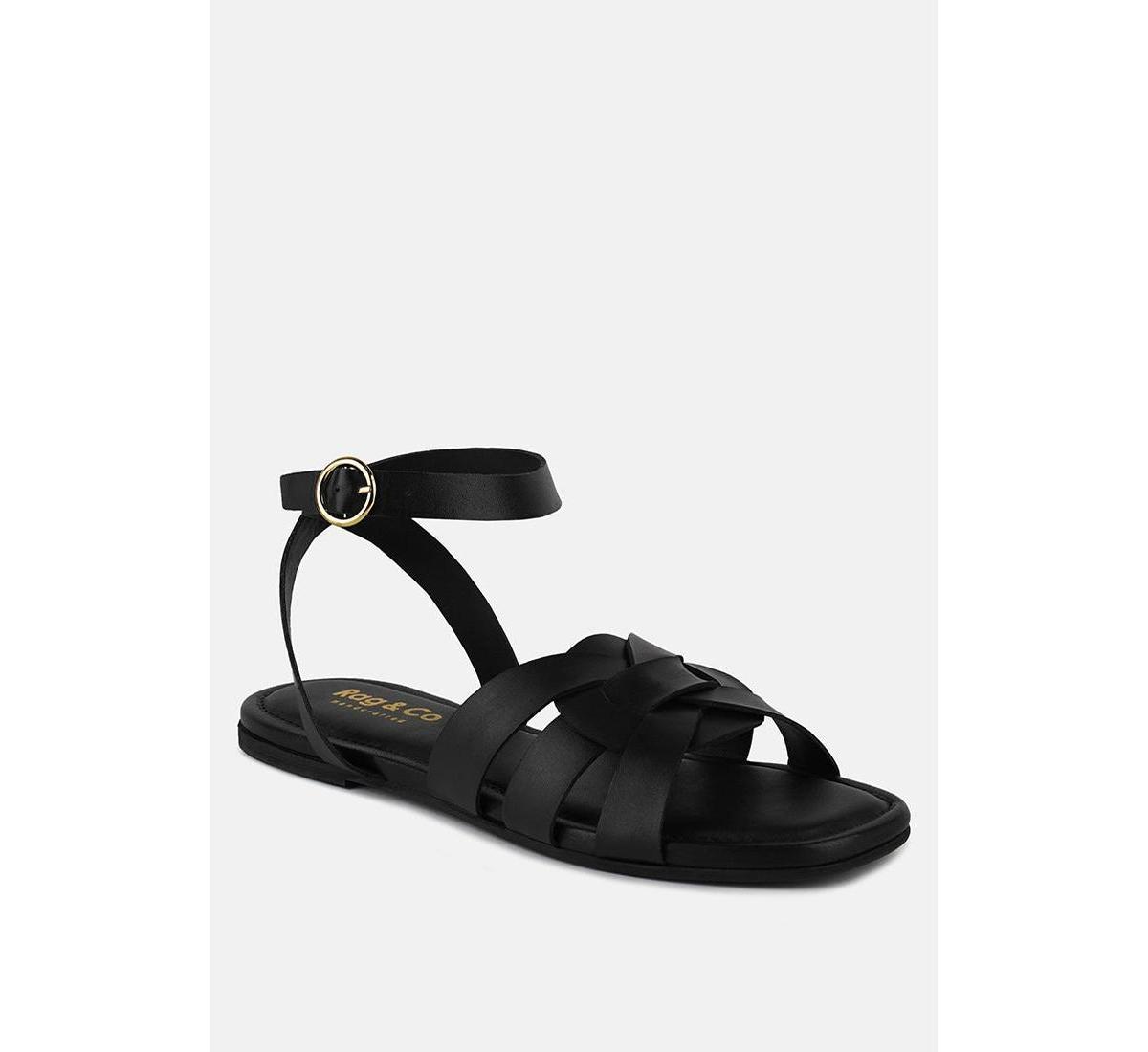 Womens Ashton Beige Flat Ankle Strap Sandals Product Image