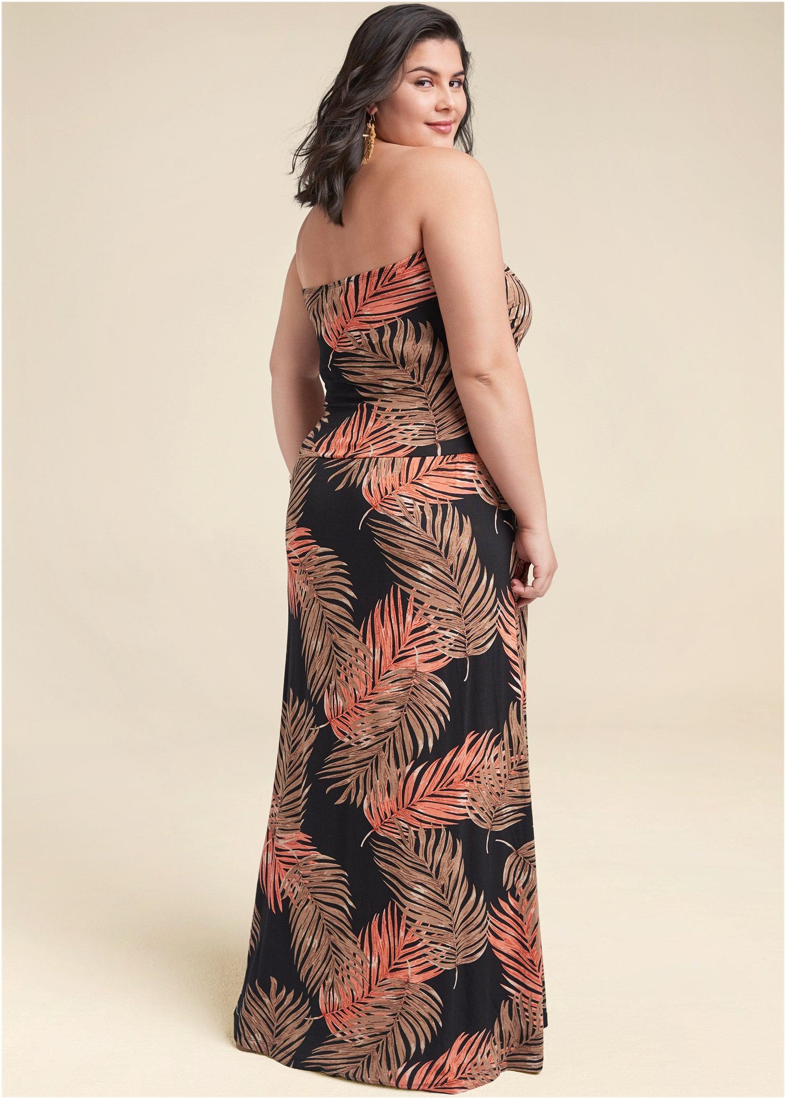 Strapless Maxi Dress - Black Multi Product Image