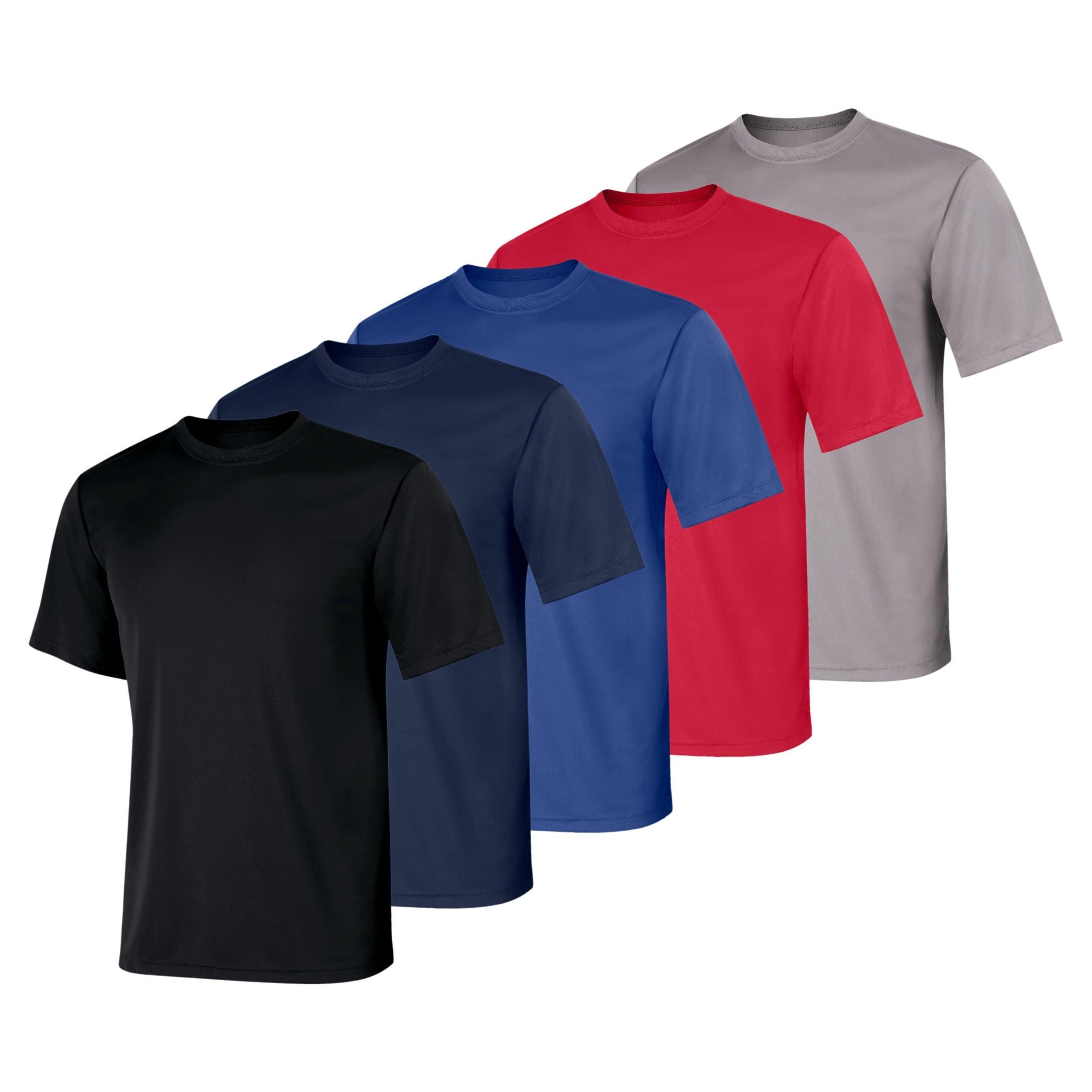 Hanes Sport Cool DRI Mens Performance T-Shirt, Value 5-Pack Black/Graphite/Deep Royal/Deep Red/Navy S Product Image