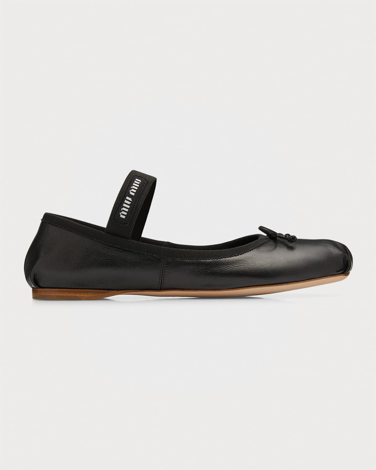 Leather Ballerina Flats Product Image