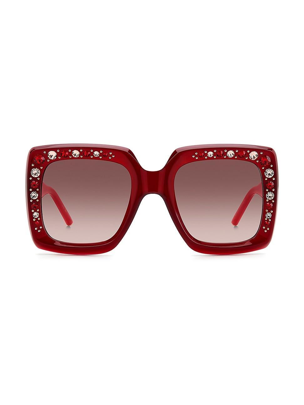 Embellished Beveled Acetate Square Sunglasses Product Image