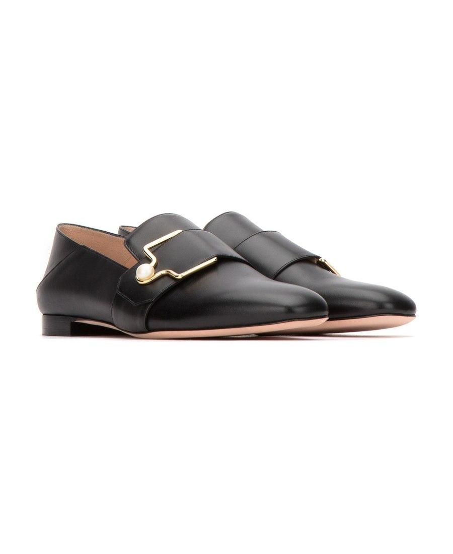 BALLY Pearl-embellished Leather Loafers In Black Product Image