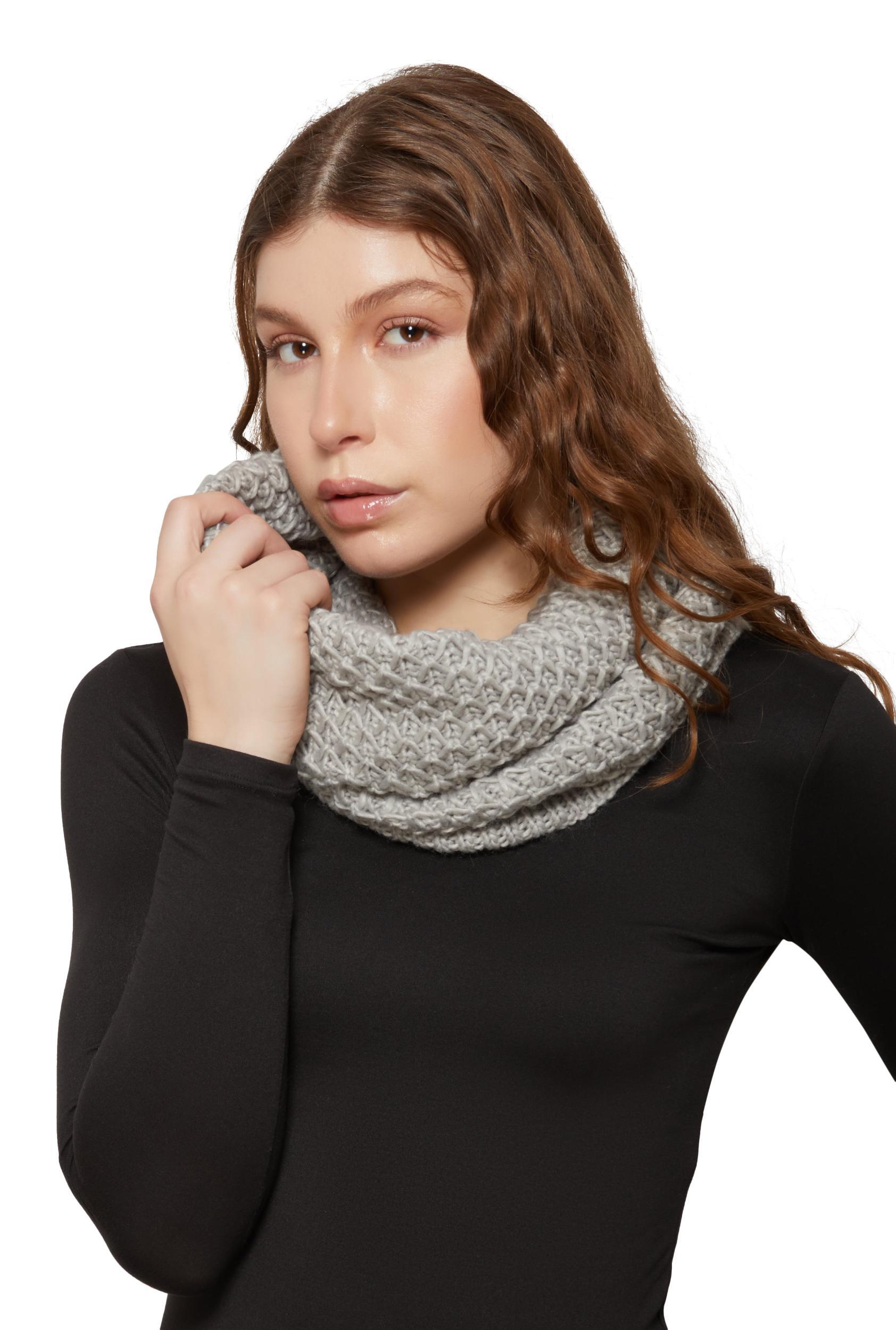 Textured Knit Infinity Scarf Female Product Image