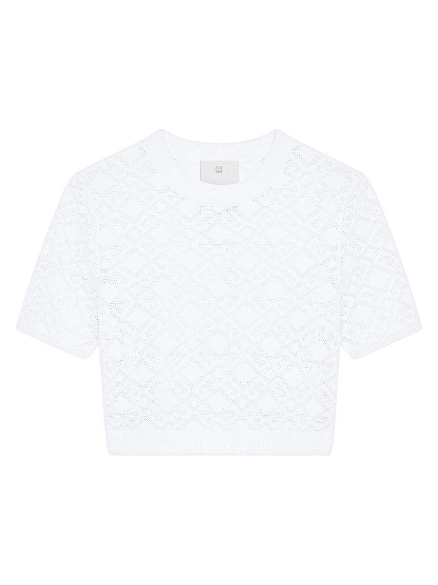 Womens Cropped Sweater in Monogram 72 Jacquard Product Image