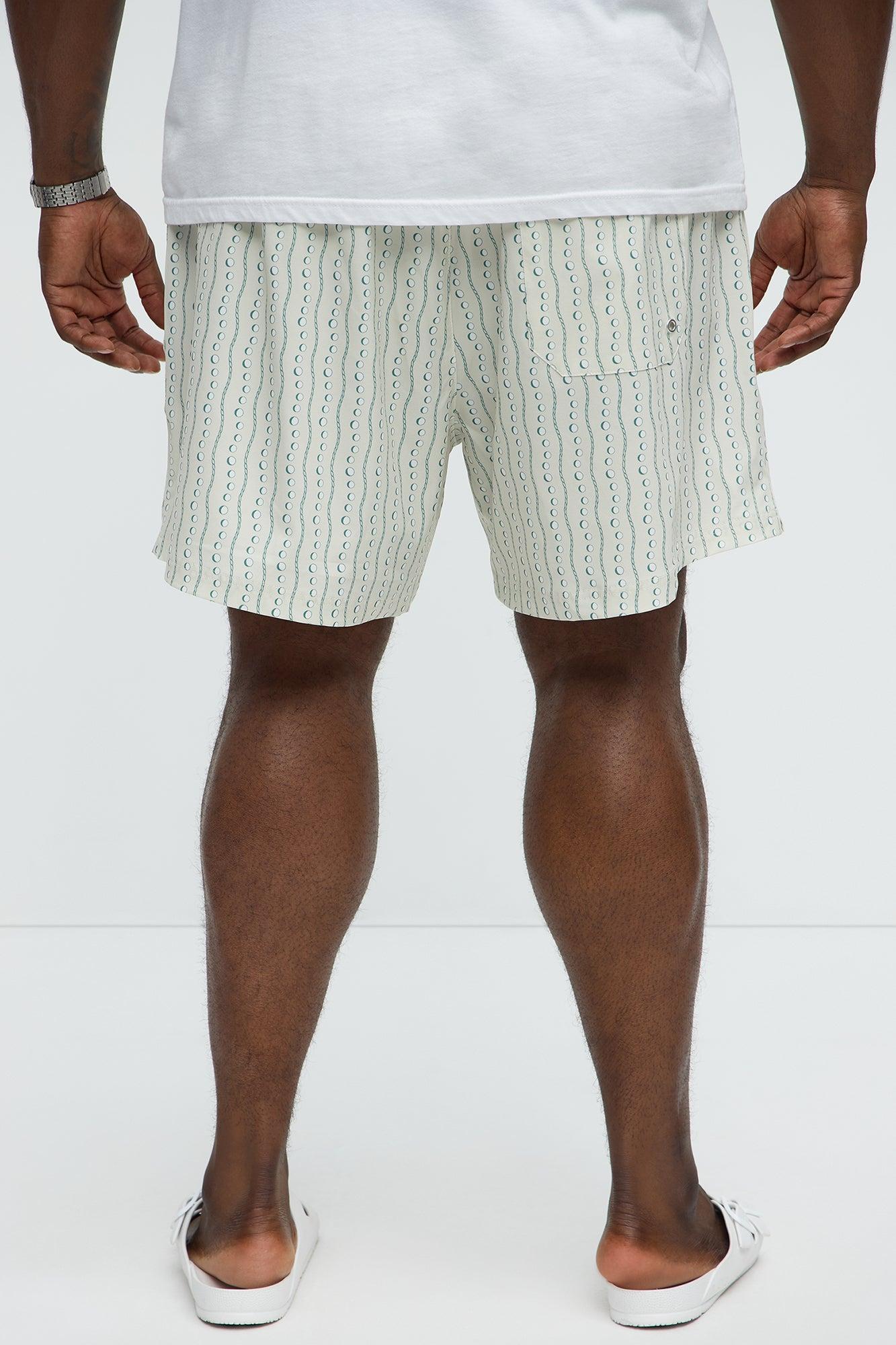 Pearl Printed Swim Mid Trunk - Cream/combo Product Image