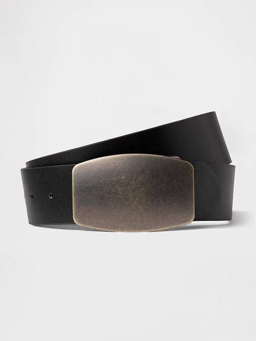 Vegan Leather Flat Buckle Belt Product Image