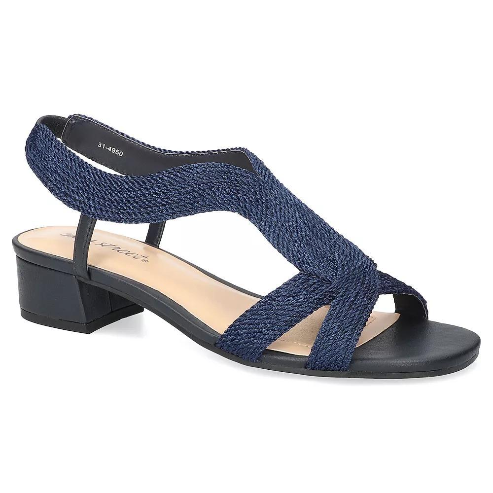 Easy Street Festival Block Heel Women's Woven Sandals, Size: 6 XW, White Woven Product Image