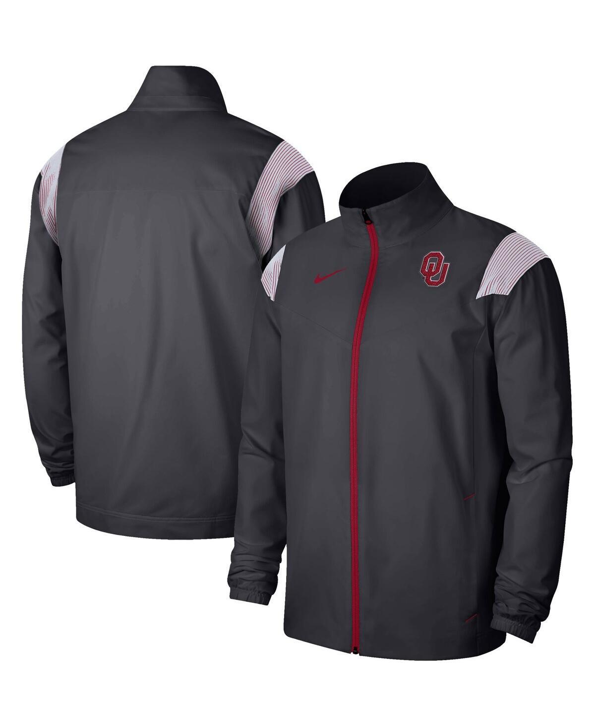 Men's Nike Anthracite Oklahoma Sooners Woven Full-Zip Jacket, Size: XL, Grey Product Image