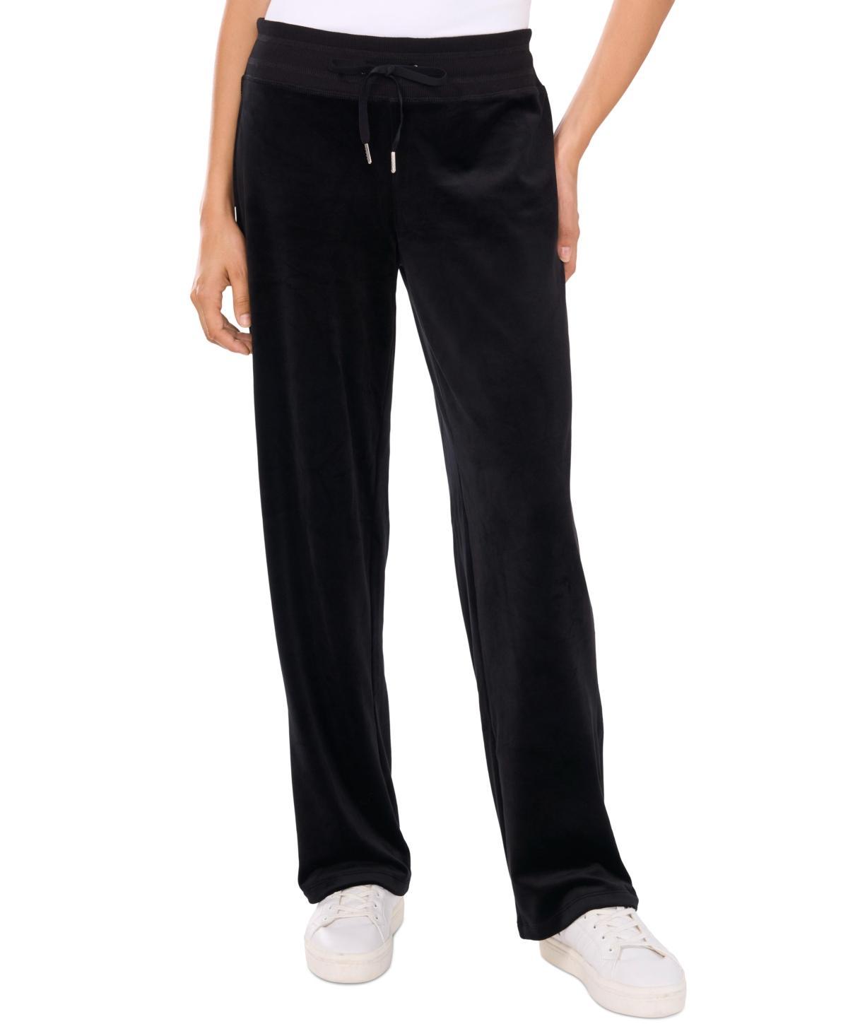 Vince Camuto Womens Velour Drawstring-Waist Straight-Leg Pants Product Image