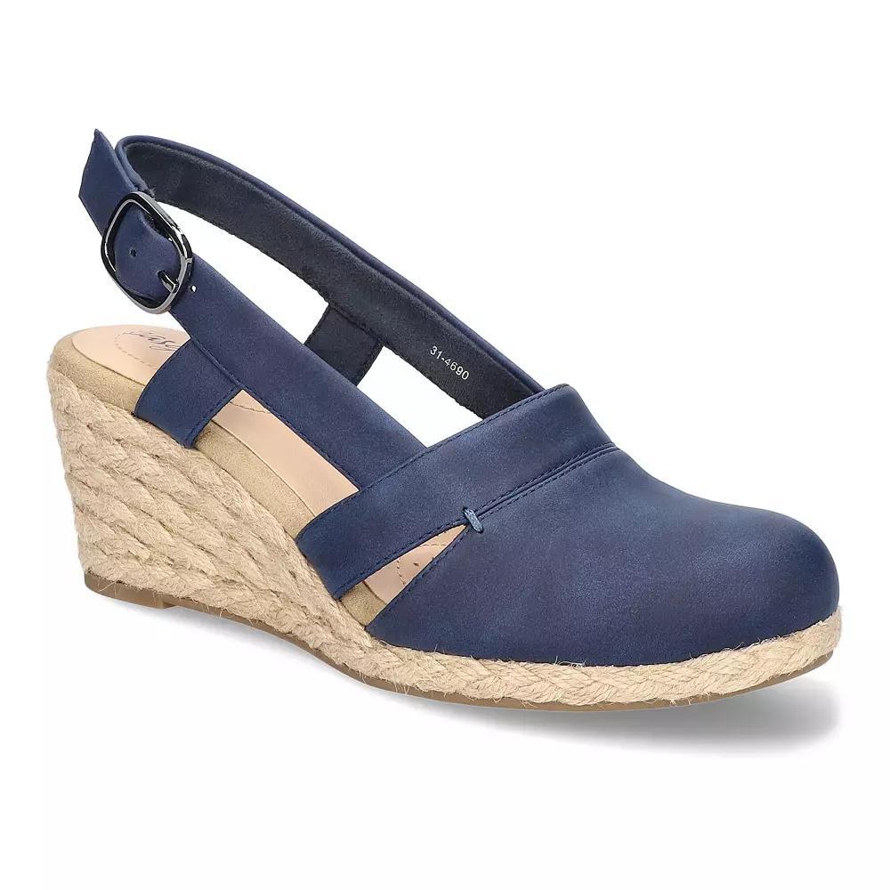 Easy Street Stargaze Women's Espadrille Wedge Sandals, Size: 8 Wide, Blue Product Image