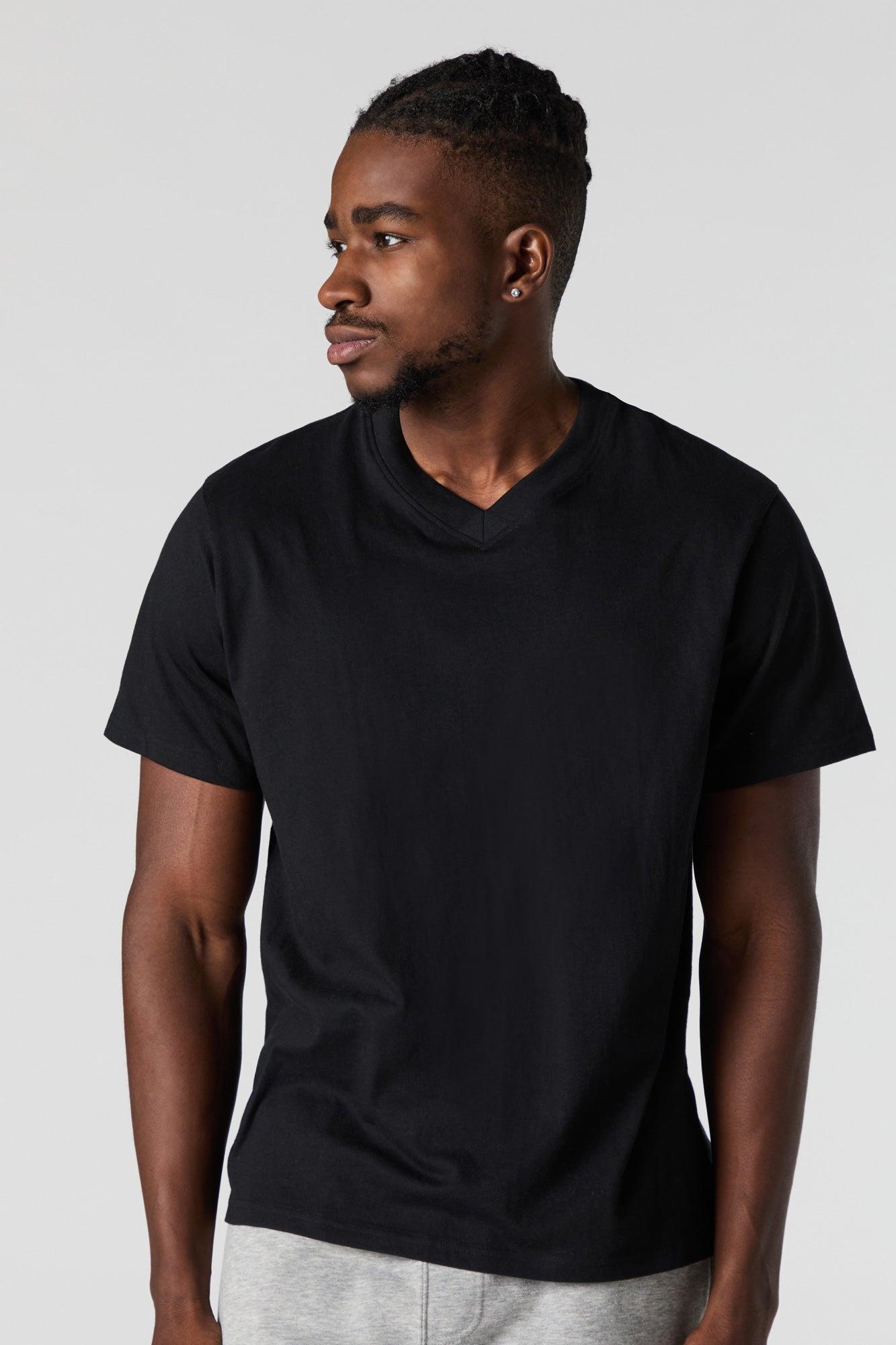 Solid V-Neck T-Shirt Male Product Image