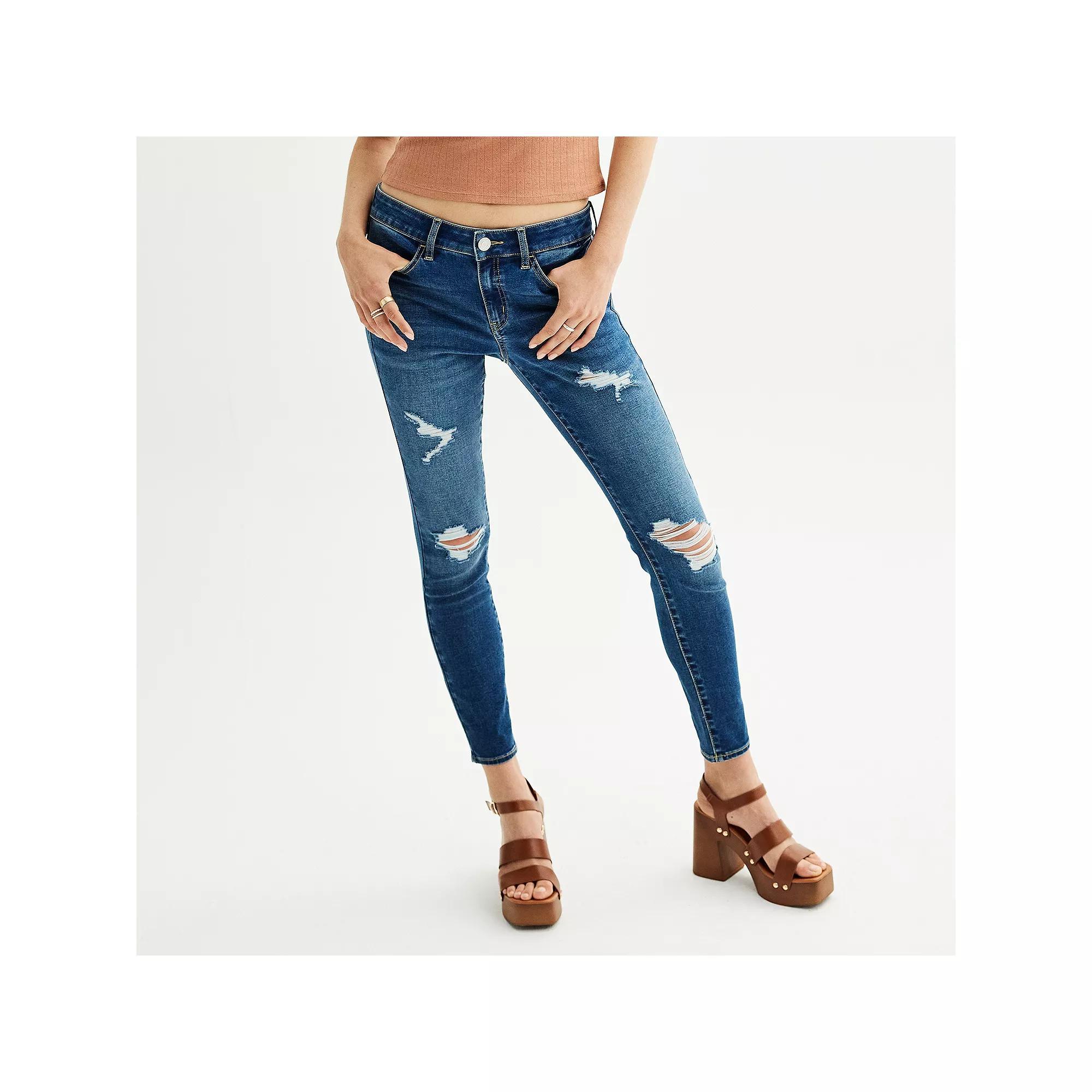 Juniors' SO® Low-Rise Jeggings, Girl's, Size: 7, True Blue Product Image