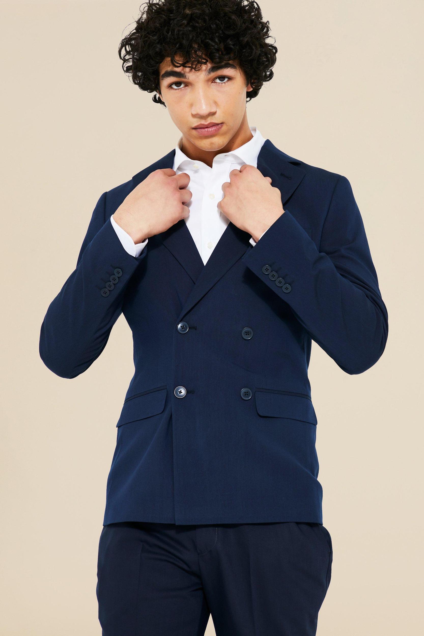 Super Skinny Double Breasted Suit Jacket | boohooMAN USA Product Image