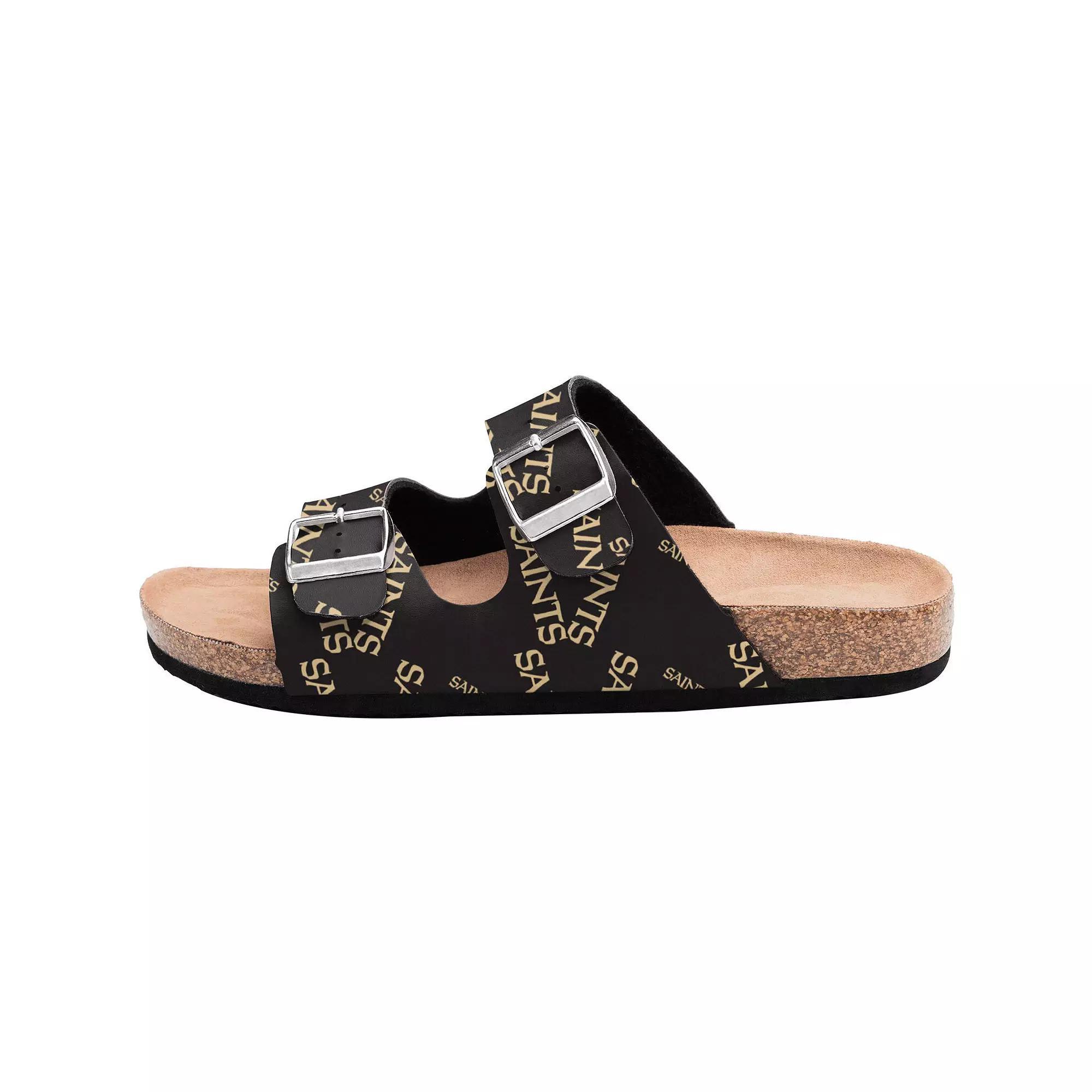 Women's FOCO New Orleans Saints Mini Print Double-Buckle Sandals, Size: Small, Brown Product Image