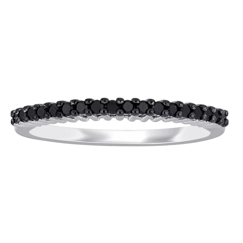 Stella Grace Sterling Silver 1/5 Carat T.W. Black Diamond Anniversary Band, Women's, Size: 7 Product Image