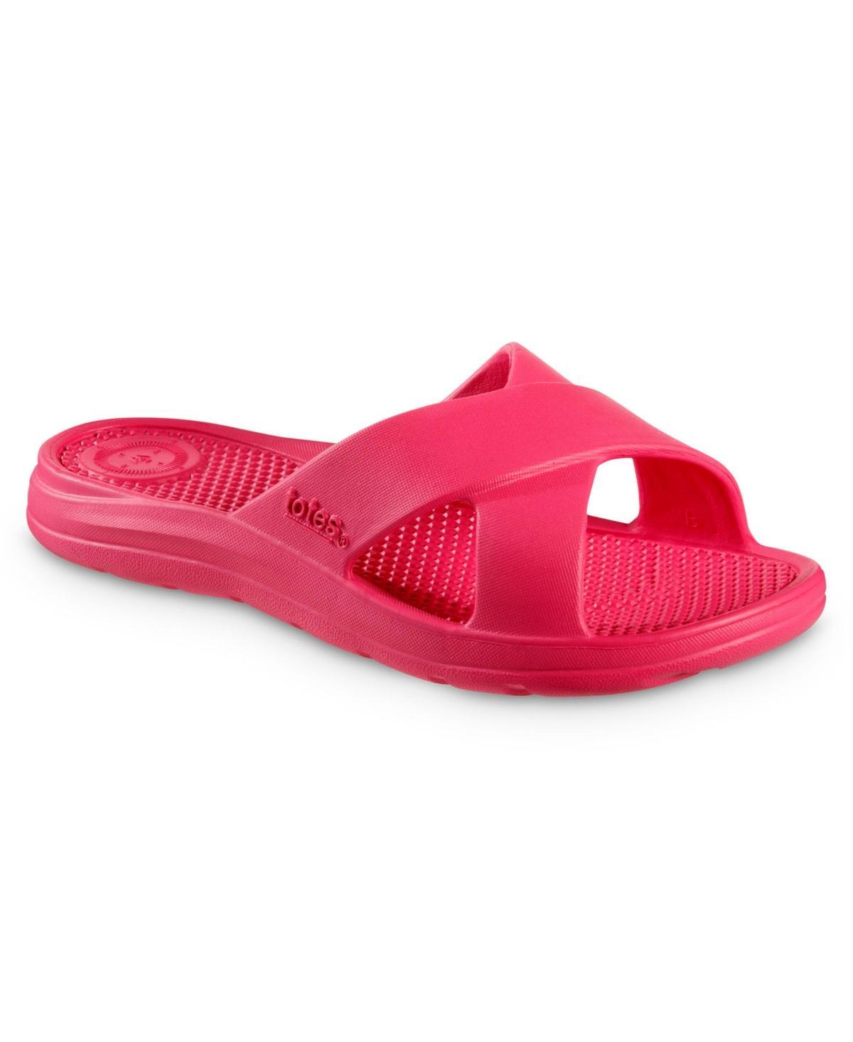 totes Womens Everywear Cross Slide Sandals Purple Product Image