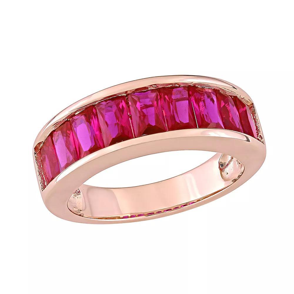 Stella Grace 18k Rose Gold Over Silver Lab-Created Ruby Anniversary Band, Women's, Size: 5, Sterling Product Image