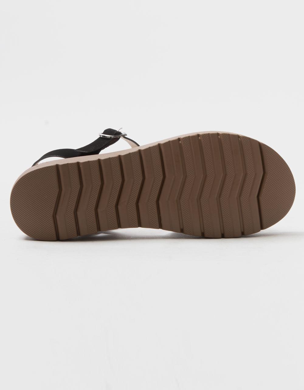 SODA Ankle Strap Womens Mini Flatform Sandals - BLACK Product Image