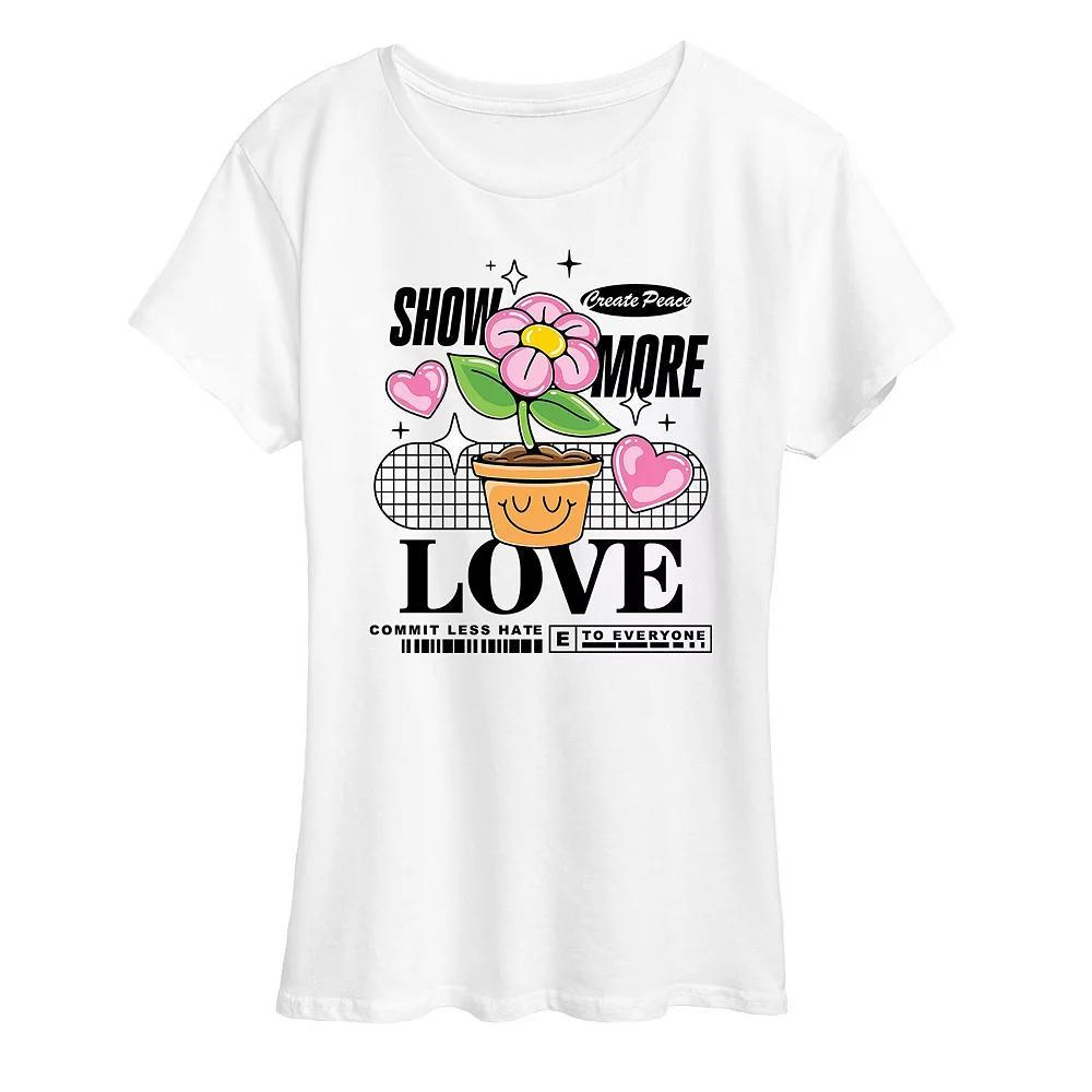Womens Show More Love Graphic Tee, Girls Grey Gray Product Image