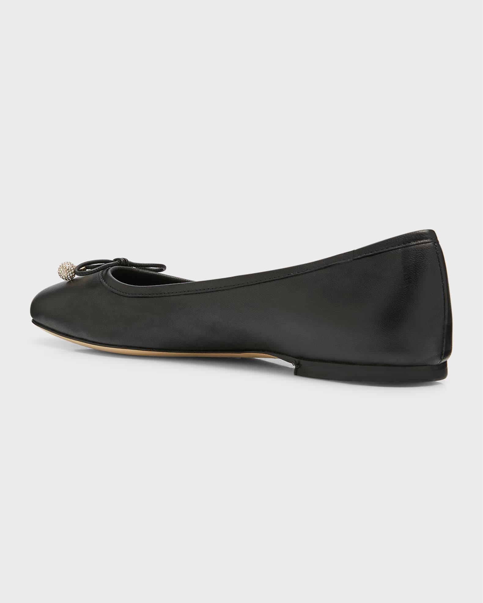 Elme Leather Bow Ballerina Flats Product Image