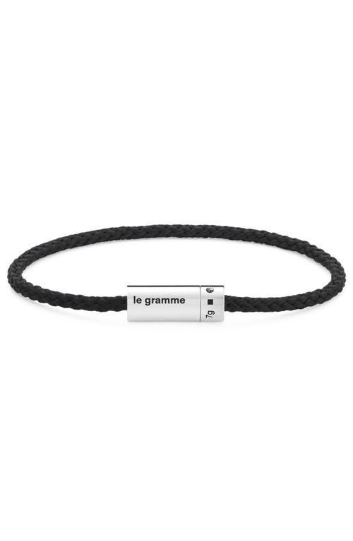 Mens Unisex 7G Polished Sterling Silver & Khaki Nato Cable Bracelet Product Image