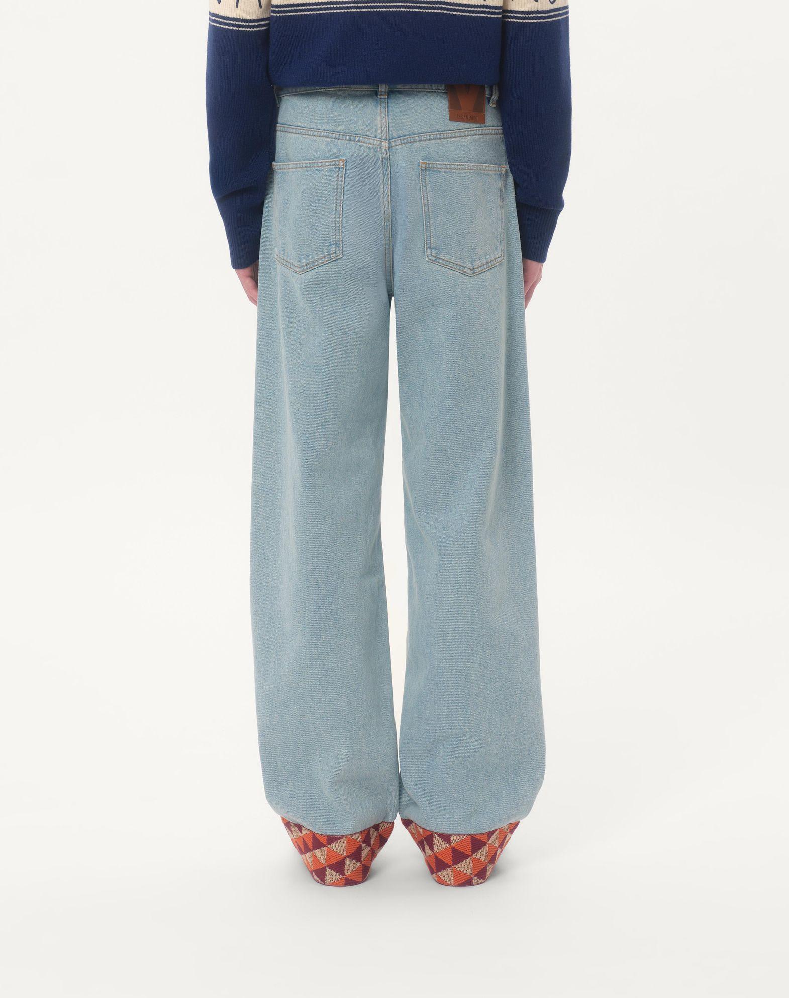 Denim Pants With Jacquard Hem Product Image