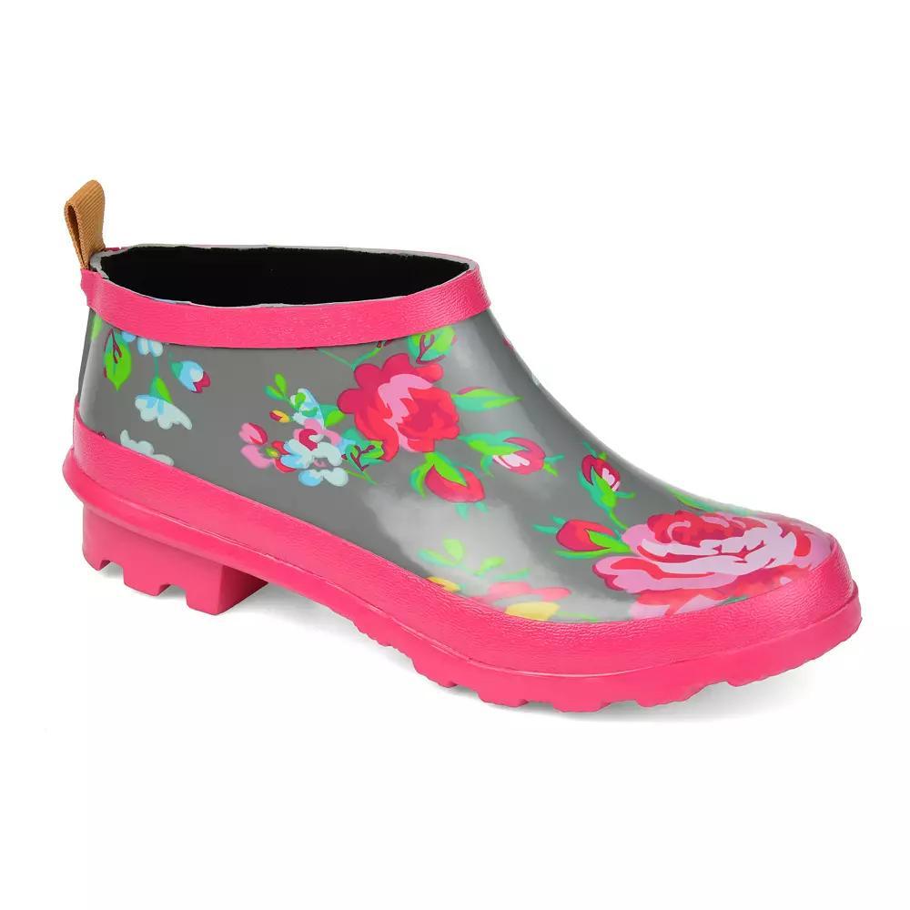 Journee Rainer Women's Rainboots, Size: 7.5, Gray Floral Product Image