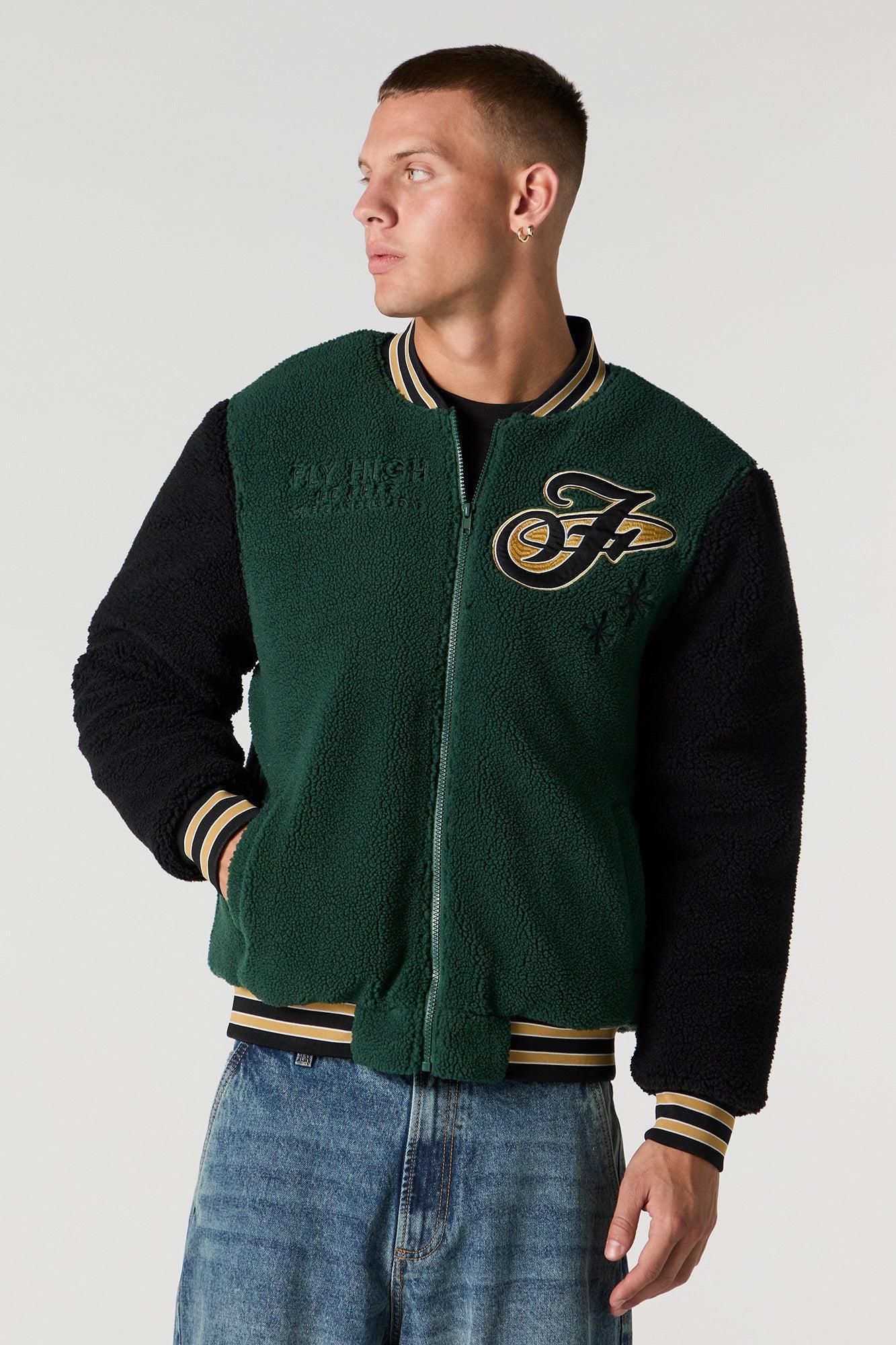 Sherpa Embroidered Varsity Jacket Male Product Image