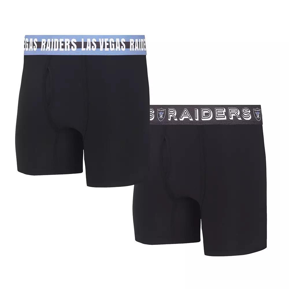 Men's Concepts Sport Las Vegas Raiders Gauge Knit Boxer Brief Two-Pack, Size: Small, Lvr Black Product Image