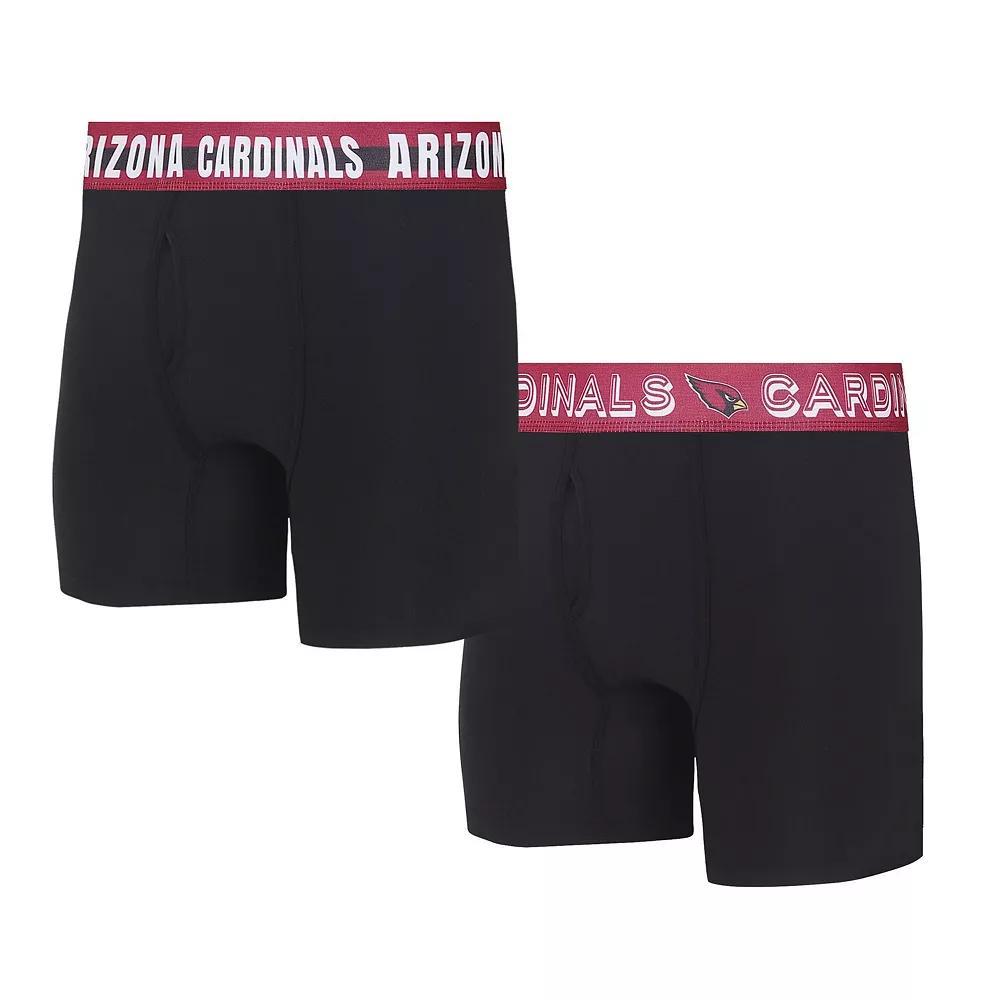 Men's Concepts Sport Arizona Cardinals Gauge Knit Boxer Brief Two-Pack, Size: Small, Black Product Image