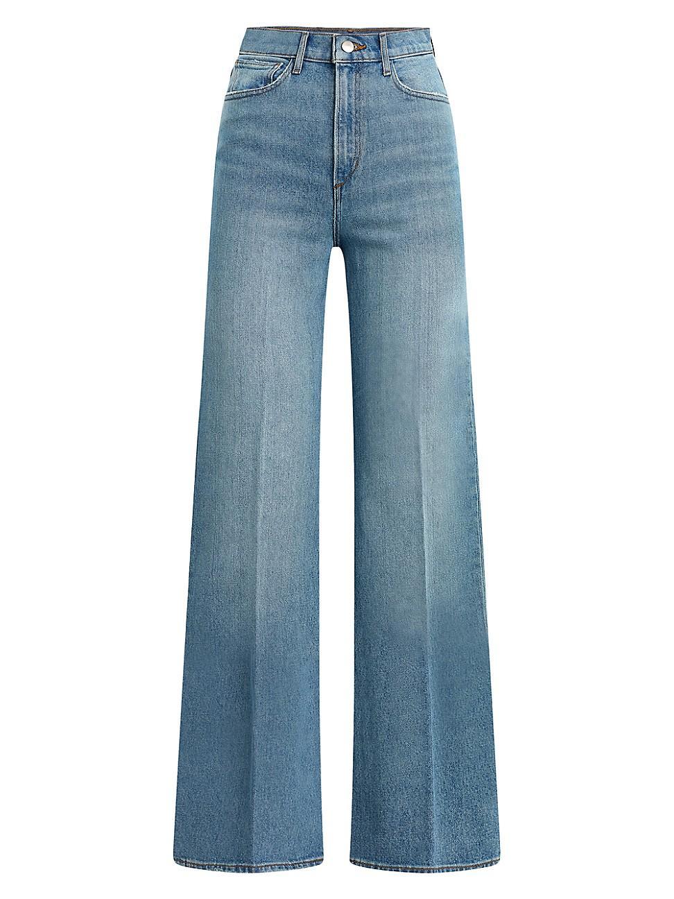 Womens Petite The Mia Wide-Leg Jeans Product Image