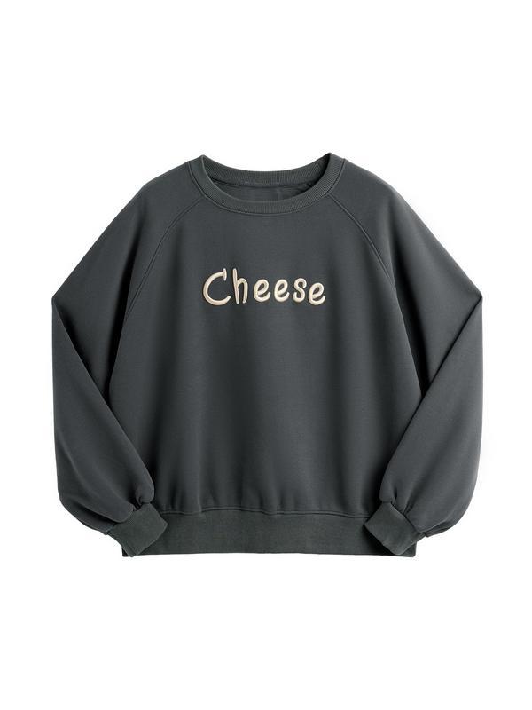 Adorable Embroidery Baggy Sweatshirt Product Image