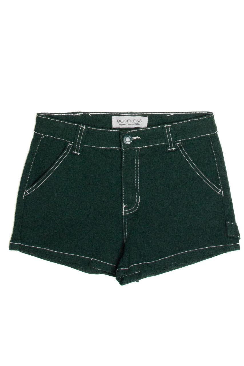 Forest Green Denim Carpenter Shorts Product Image