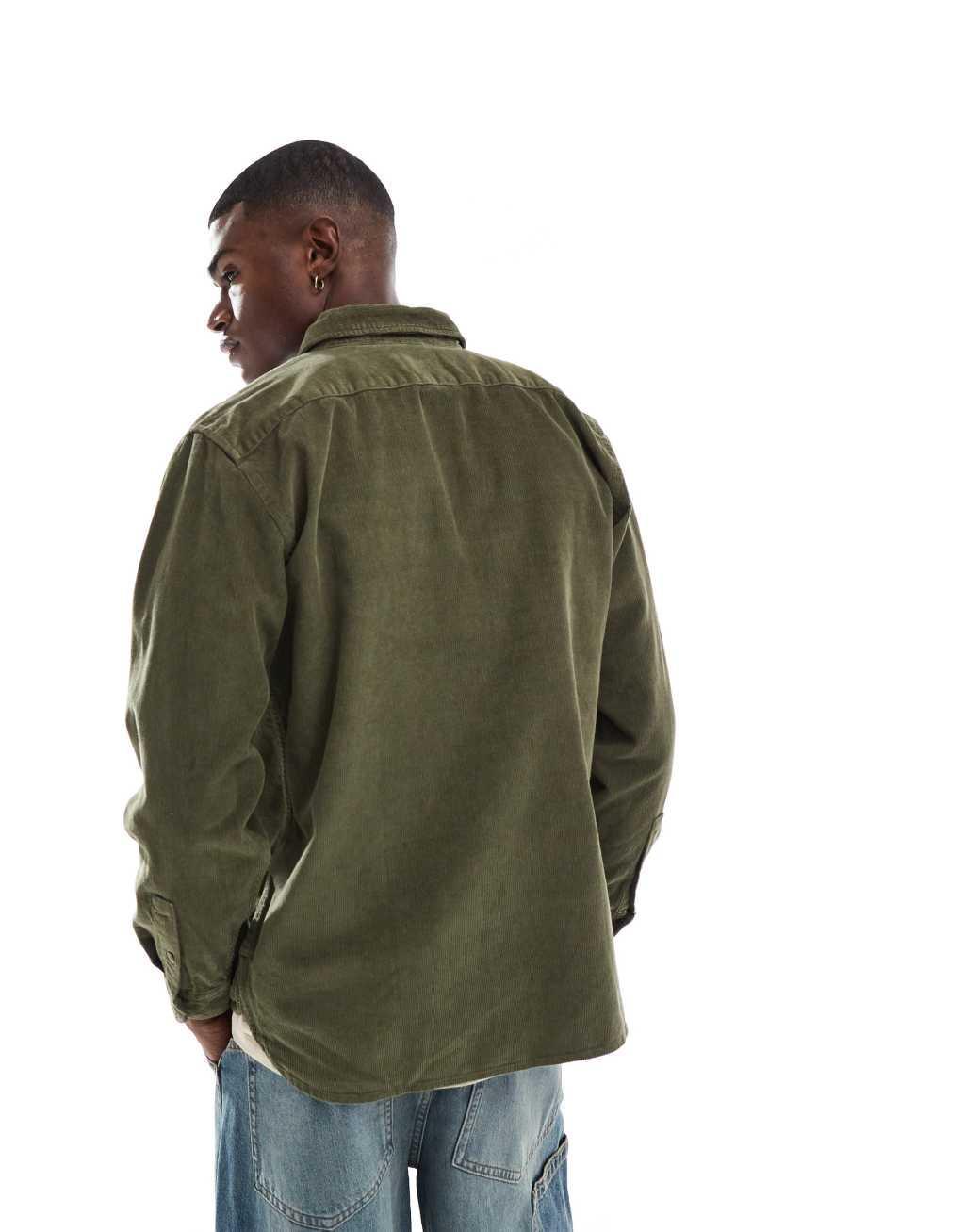 Levi's Jackson Worker cord overshirt relaxed fit in dark green Product Image