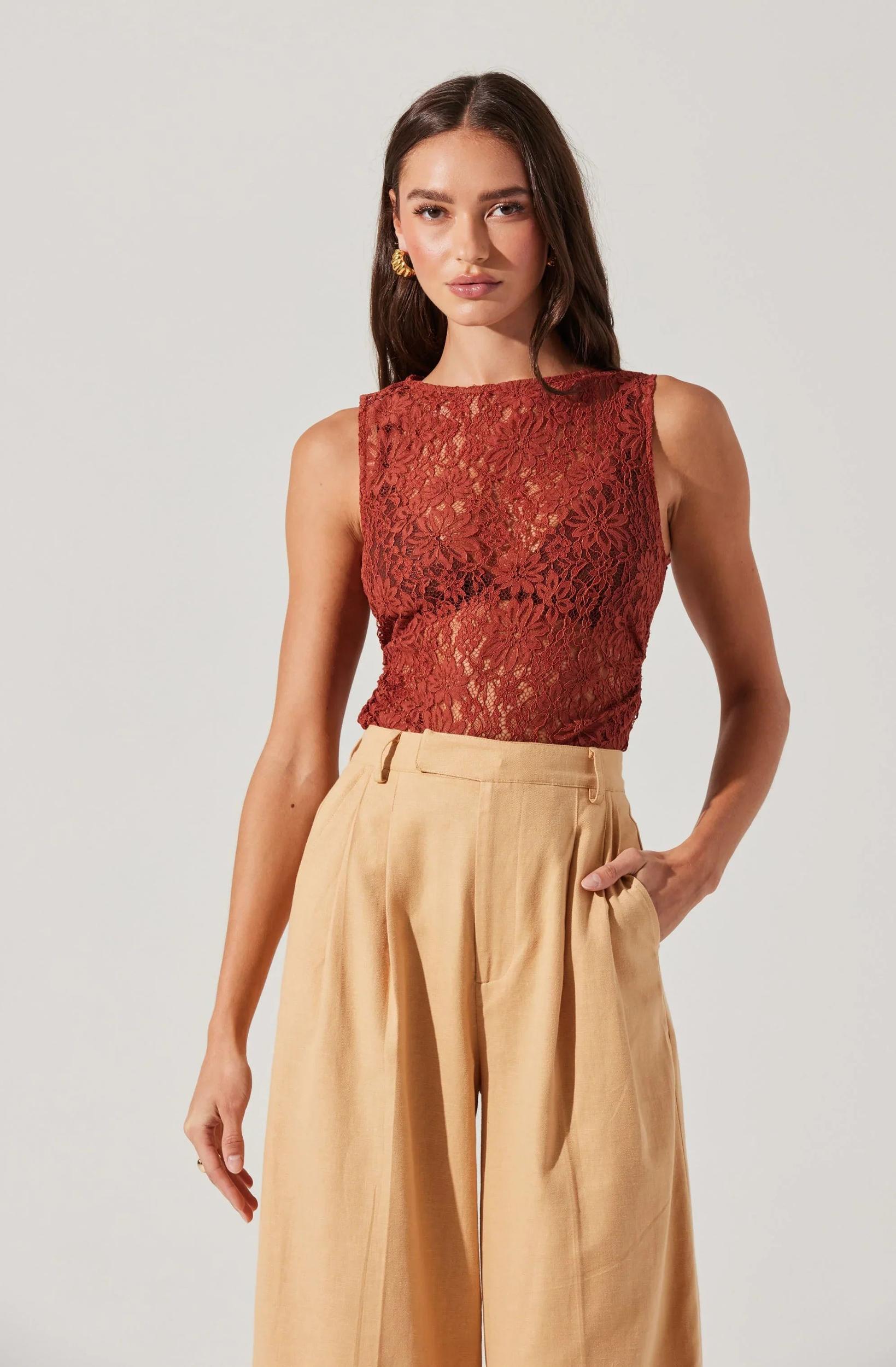 Kairi Lace Boat Neck Top Product Image