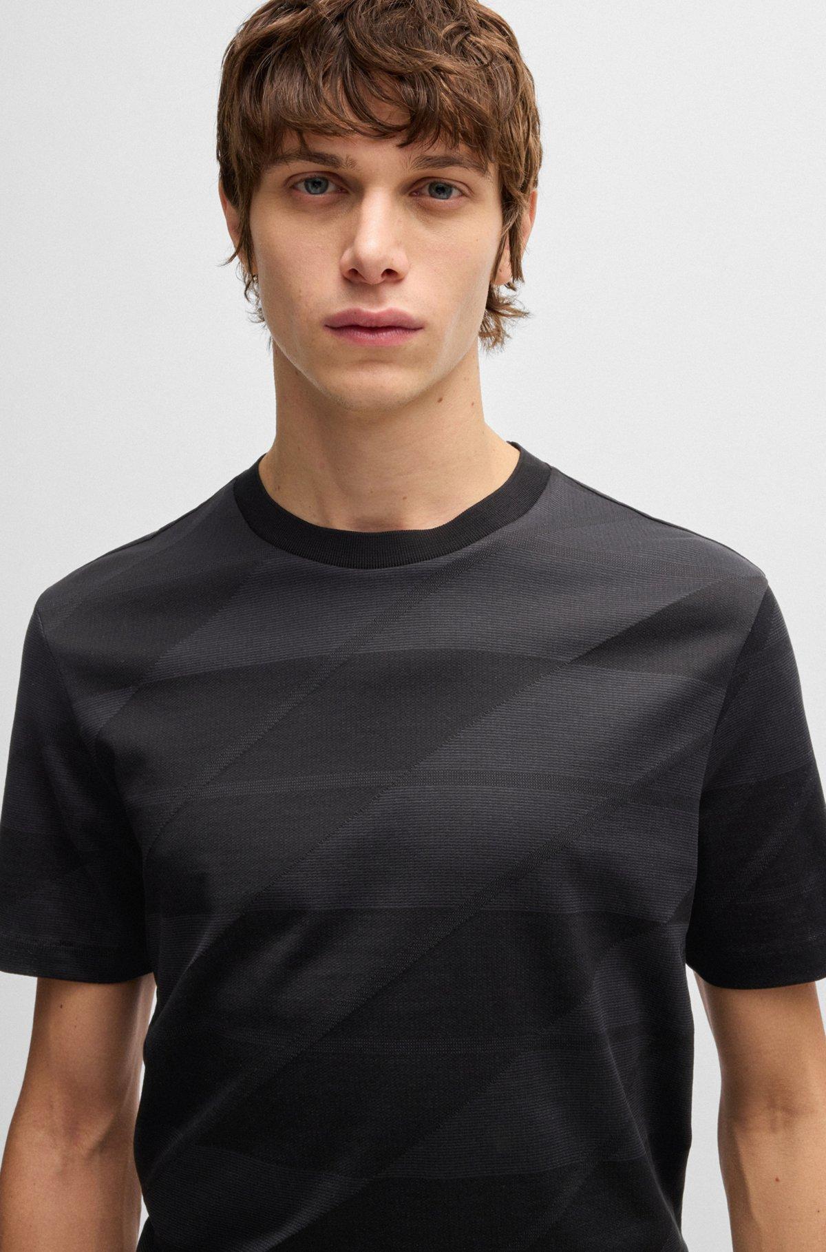  Mercerized-cotton T-shirt with two-tone jacquard Product Image