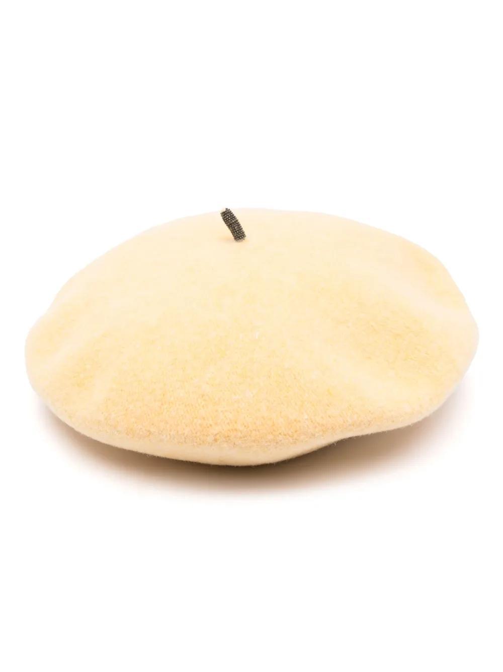 BRUNELLO CUCINELLI Wool Beret In Yellow Product Image