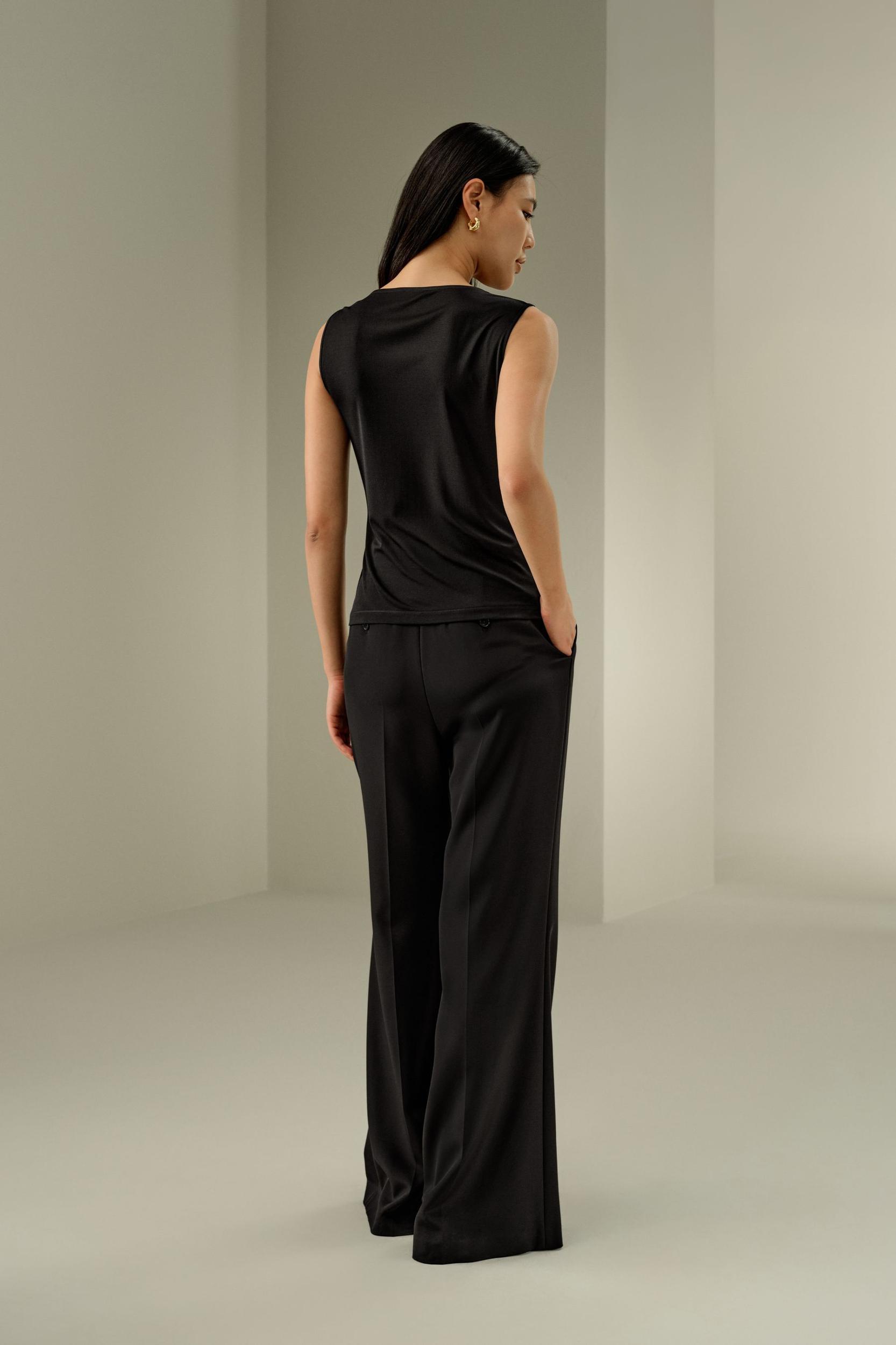 Silk Jersey Cowl-neck Sleeveless Top Product Image