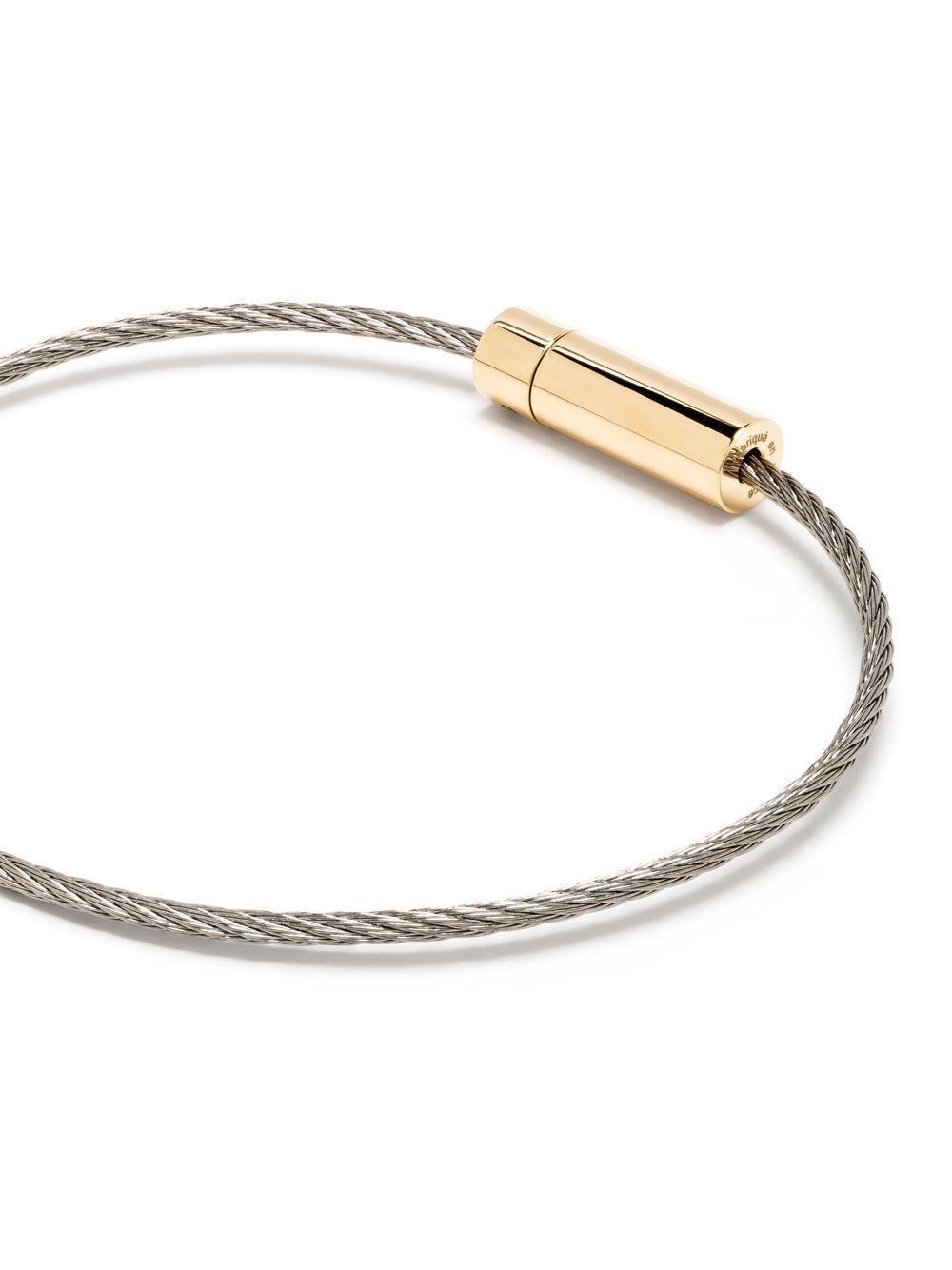 18kt yellow gold and sterling silver 6g Cable bracelet Product Image