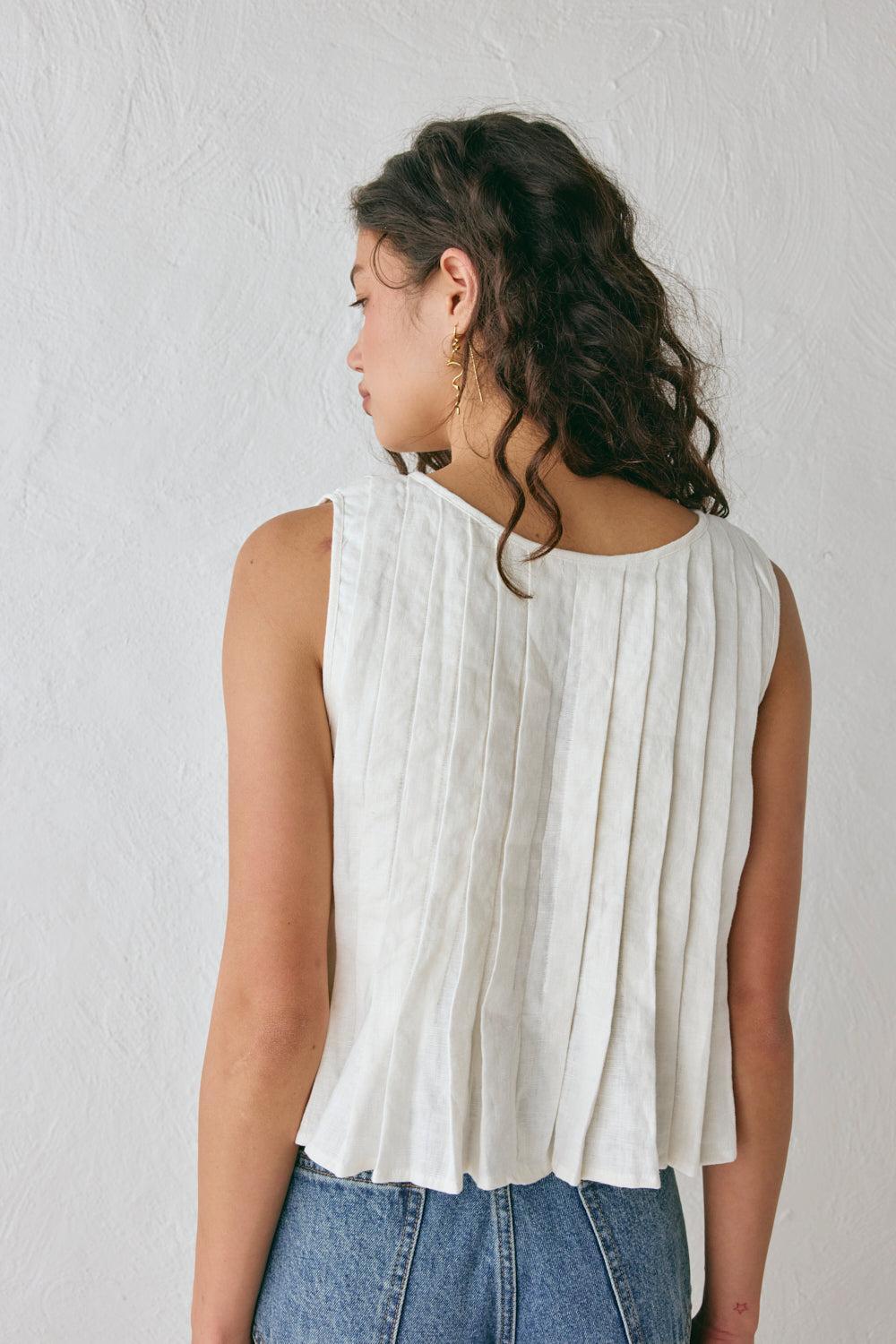 Valeria Linen Top White Product Image