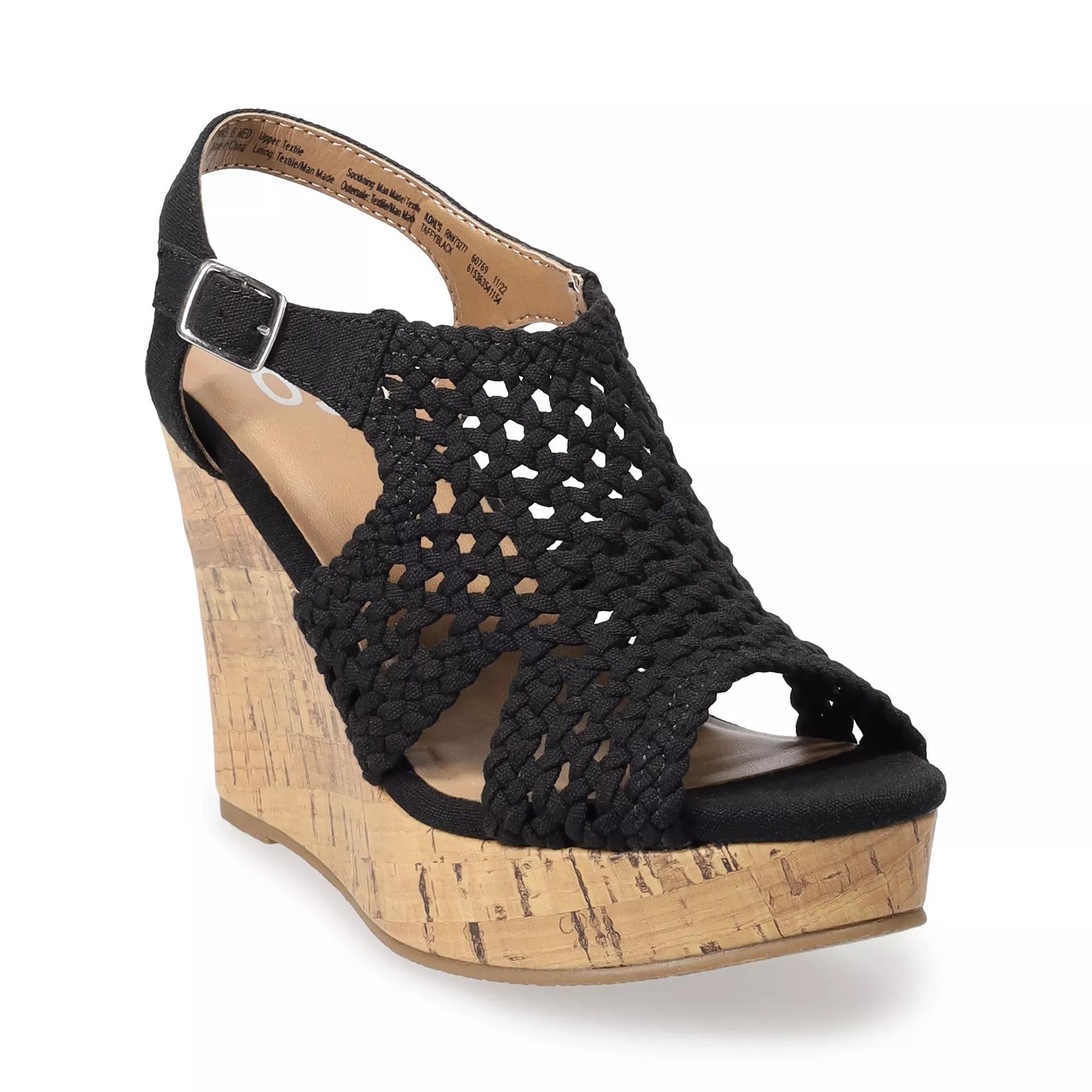 Sonoma Goods For Life® Taffy Women's Wedge Sandals, Size: 6.5, Black Product Image