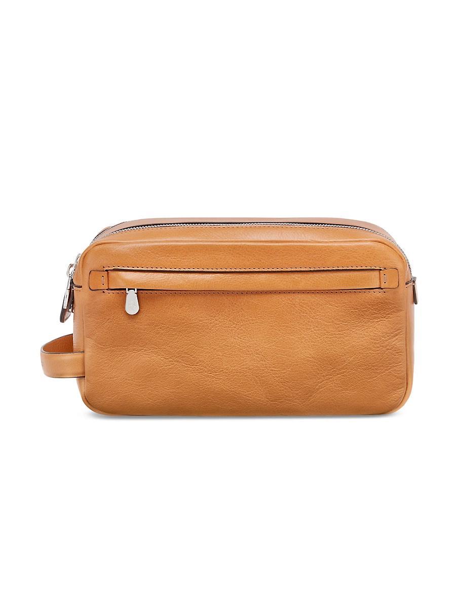 Mens Cowhide Beauty Case with Double Zipper Product Image