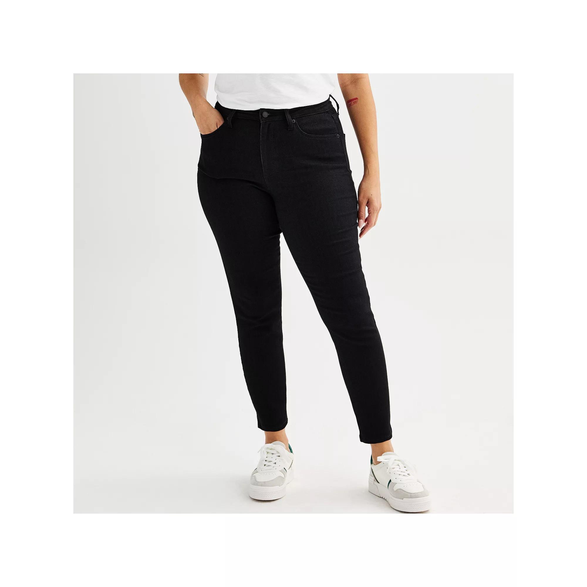 Women's Sonoma Goods For Life® High Rise Curvy Skinny Jeans, Size: 16 Regular, Black Product Image