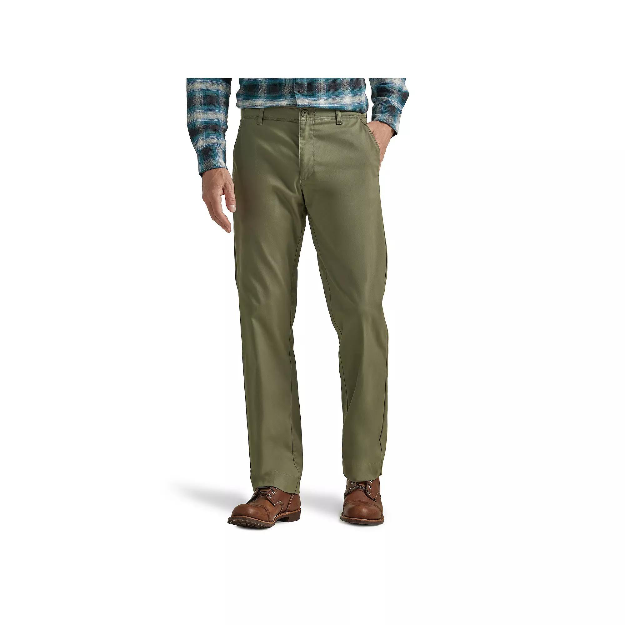 Men's Lee® Extreme Motion Straight Fit Flat Front Pants, Size: 31X32, Muted Green Product Image